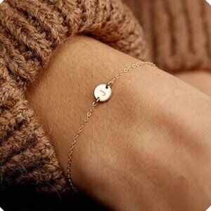 Personalized Initial Bracelet Gold Letter Bracelet J Dainty